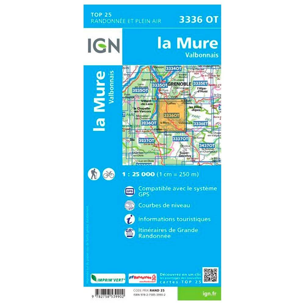 Carte IGN 3336OT La Mure, Valbonnais 2 Carte IGN 3336OT La Mure, Valbonnais – Image 2