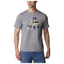 Tee-shirt De Rando Columbia M's Sun Trek SS Graphic Tee City Grey Heather