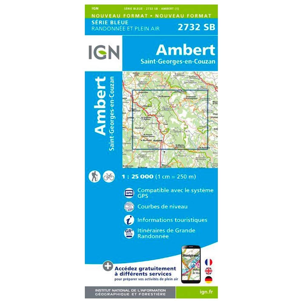 Carte IGN 2732SB Ambert, Saint-Georges-en-Couzan 1 Carte IGN 2732SB Ambert, Saint-Georges-en-Couzan