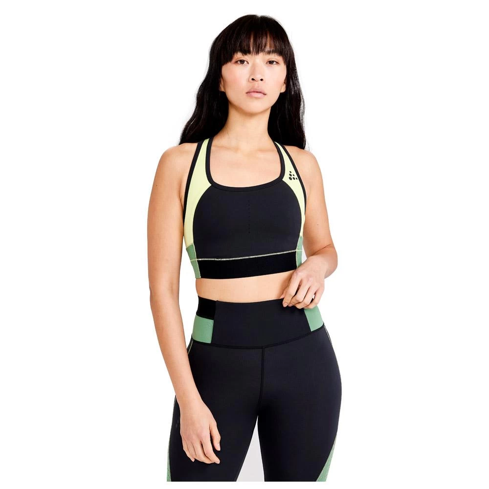Brassière Craft PRO Charge Blocked Sport Top W Giallo-Black 2 Brassière Craft PRO Charge Blocked Sport Top W Giallo-Black – Image 2