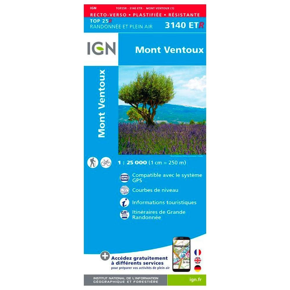 Carte IGN 3140ETR Mont Ventoux - Résistante 1 Carte IGN 3140ETR Mont Ventoux - Résistante