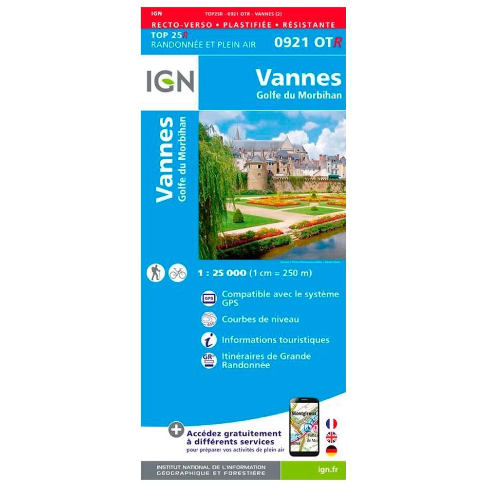 Carte IGN 0921OTR Vannes, Golfe Du Morbihan - Résistante 1 Carte IGN 0921OTR Vannes, Golfe Du Morbihan - Résistante