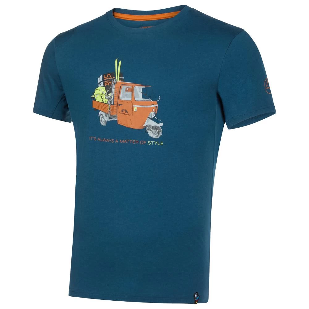 Tee-shirt D’escalade La Sportiva Ape T-Shirt M Storm Blue Hawaiian Sun 1 Tee-shirt D’escalade La Sportiva Ape T-Shirt M Storm Blue Hawaiian Sun