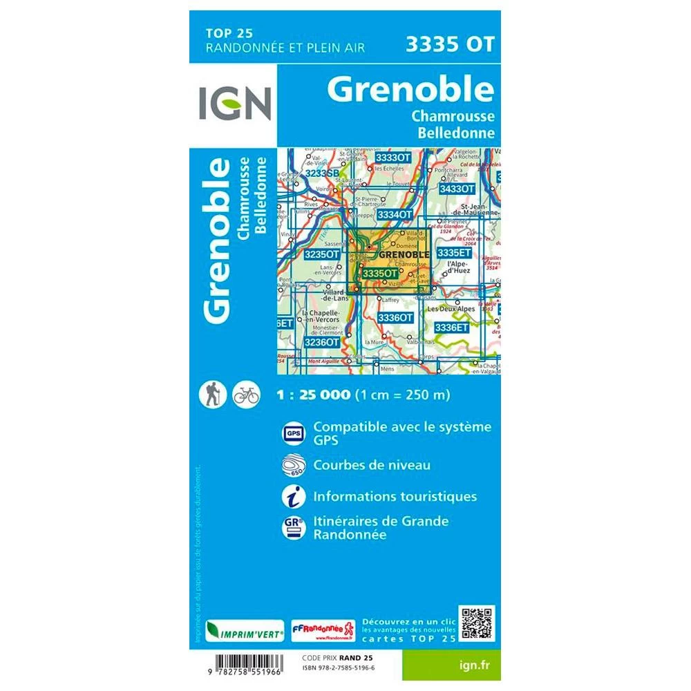 Carte IGN 3335OT Grenoble 2 Carte IGN 3335OT Grenoble – Image 2