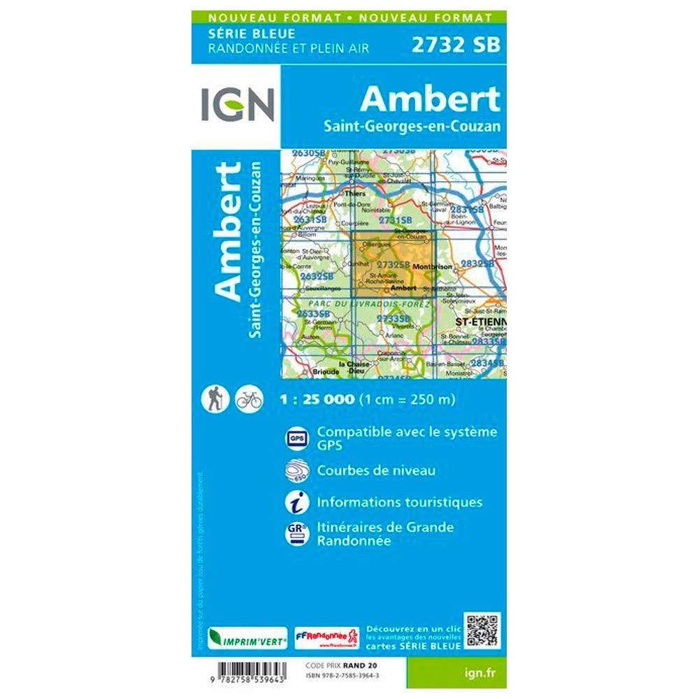 Carte IGN 2732SB Ambert, Saint-Georges-en-Couzan 2 Carte IGN 2732SB Ambert, Saint-Georges-en-Couzan – Image 2
