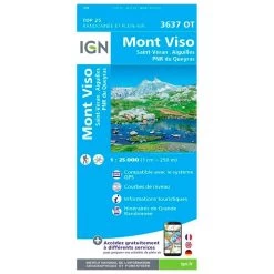 Carte IGN 3637OT Mont Viso, Saint-Véran, Aiguilles, PNR Du Queyras