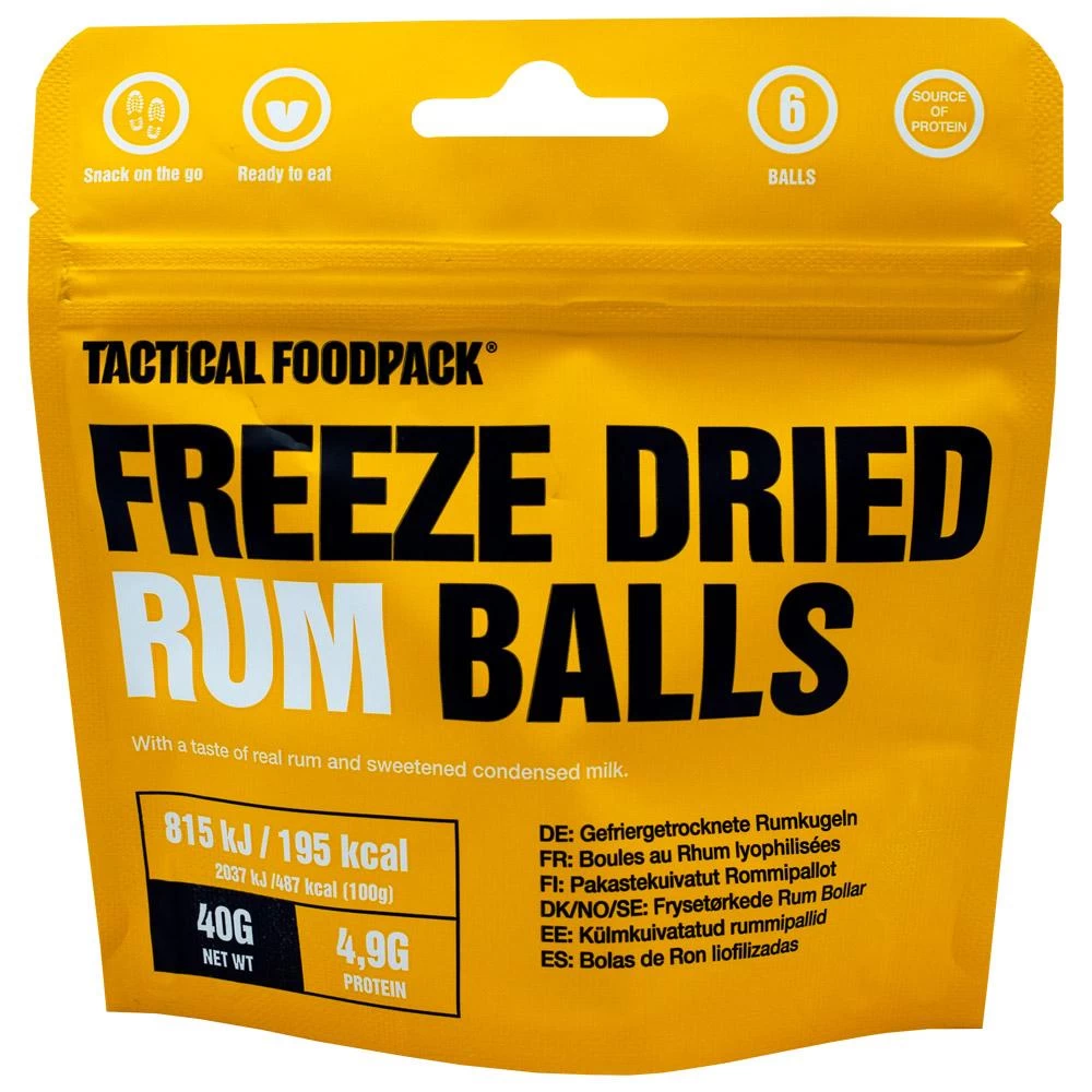 Repas Lyophilisé Tactical Foodpack Boules Au Rhum Lyophilisées 40g 1 Repas Lyophilisé Tactical Foodpack Boules Au Rhum Lyophilisées 40g
