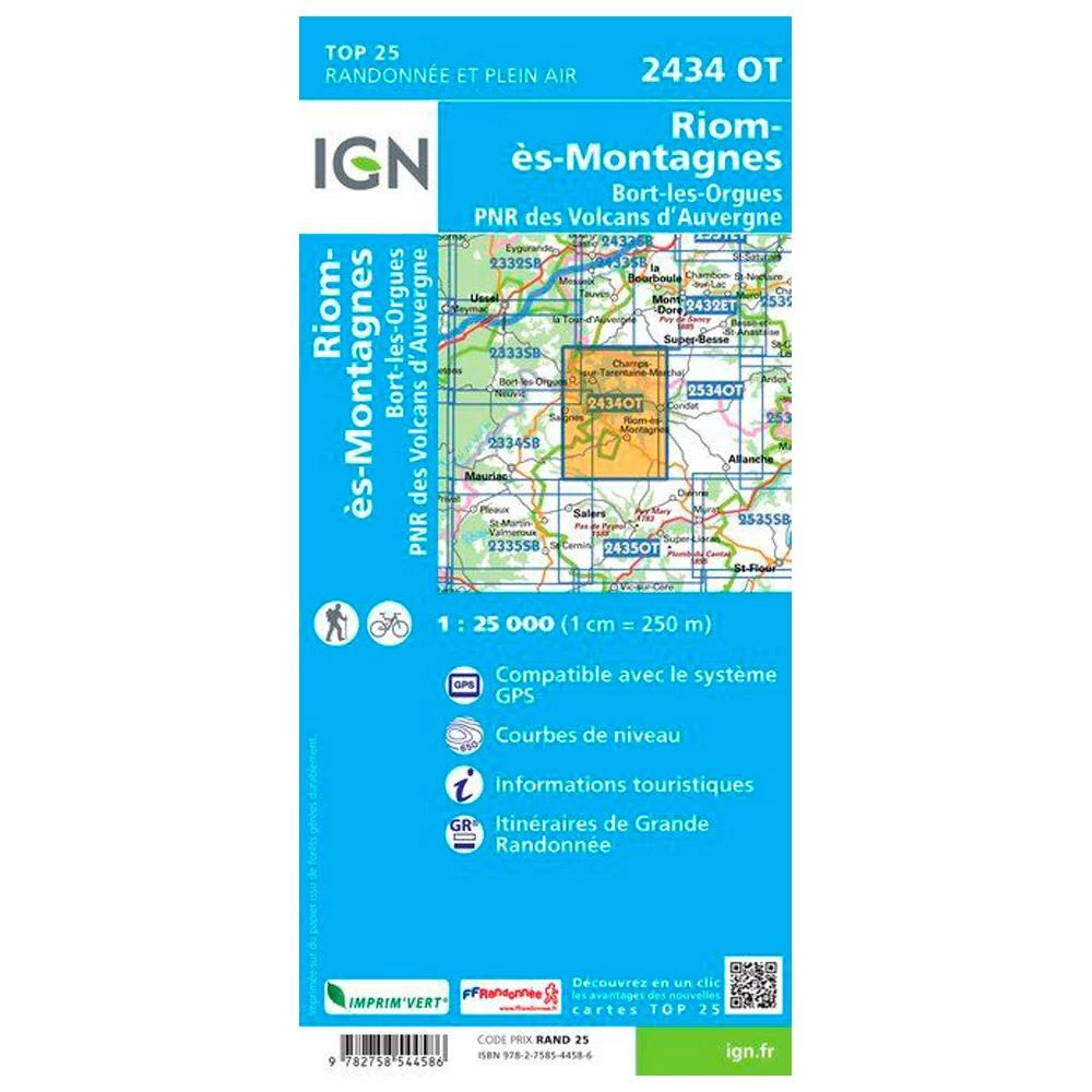 Carte IGN 2434OT Riom-ès-Montagnes, Bort-les-Orgues, PNR Des Volcans D'Auvergne 2 Carte IGN 2434OT Riom-ès-Montagnes, Bort-les-Orgues, PNR Des Volcans D'Auvergne – Image 2