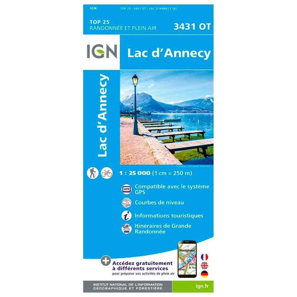 Carte IGN 3431OT Lac D'Annecy 1 Carte IGN 3431OT Lac D'Annecy