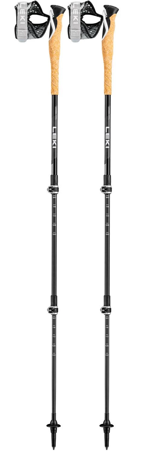 Bâton Leki Cross Trail Lite Carbon 100-135cm Black White Natural Carbon 1 Bâton Leki Cross Trail Lite Carbon 100-135cm Black White Natural Carbon