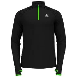 Tee-shirt De Trail Odlo X-Alp Ceramiwarm Mid Layer 1/2 Zip Black Lounge Lizard